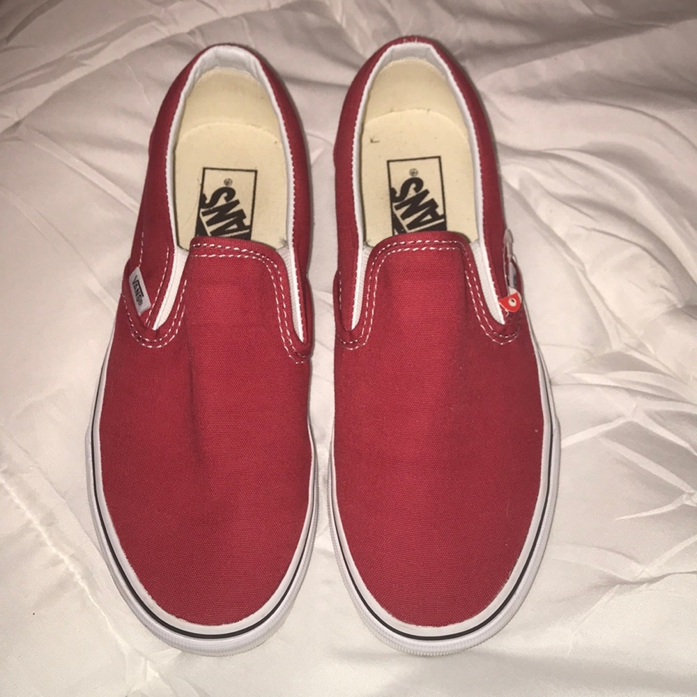 Brand new red vans worn once